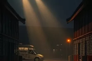 雨夜值班表剧集封面，值班室窗外的雨幕